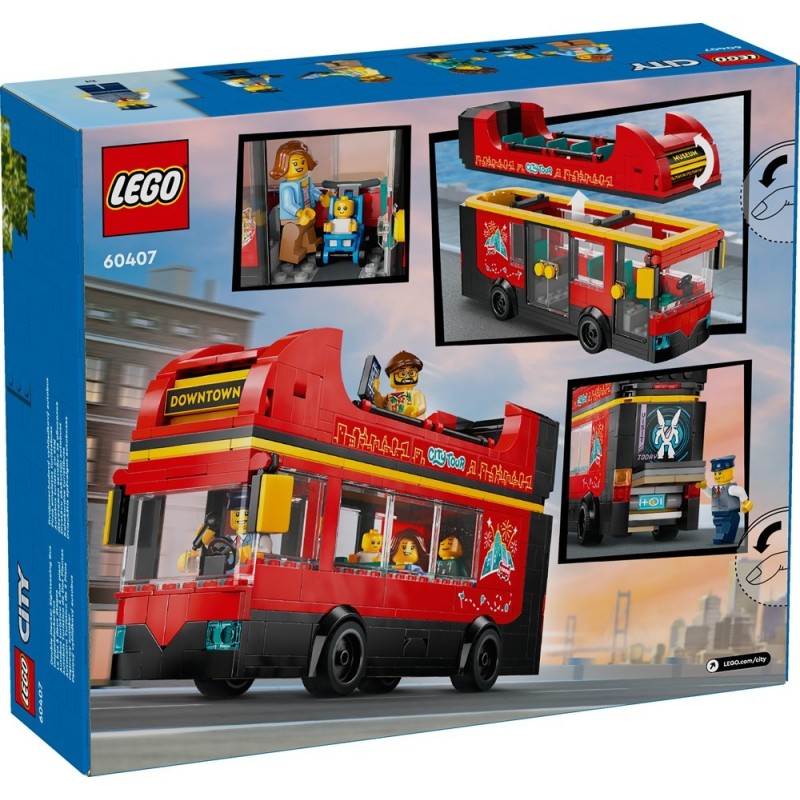 LEGO-60407 Autobús Turístico Rojo de Dos Plantas