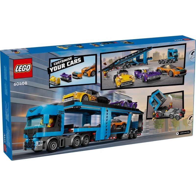 LEGO-60408 Camión de Transporte con Deportivos