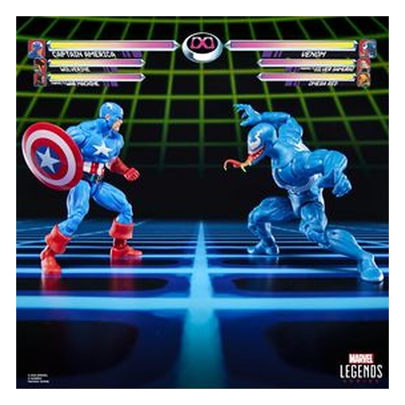 Figura Marvel Legends Series Capitán América vs. Venom Gamerverse - Marvel (15 cm, 2 uds.)