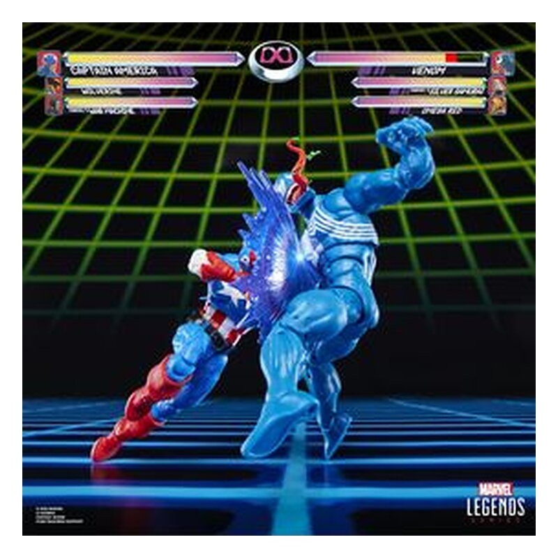 Figura Marvel Legends Series Capitán América vs. Venom Gamerverse - Marvel (15 cm, 2 uds.)