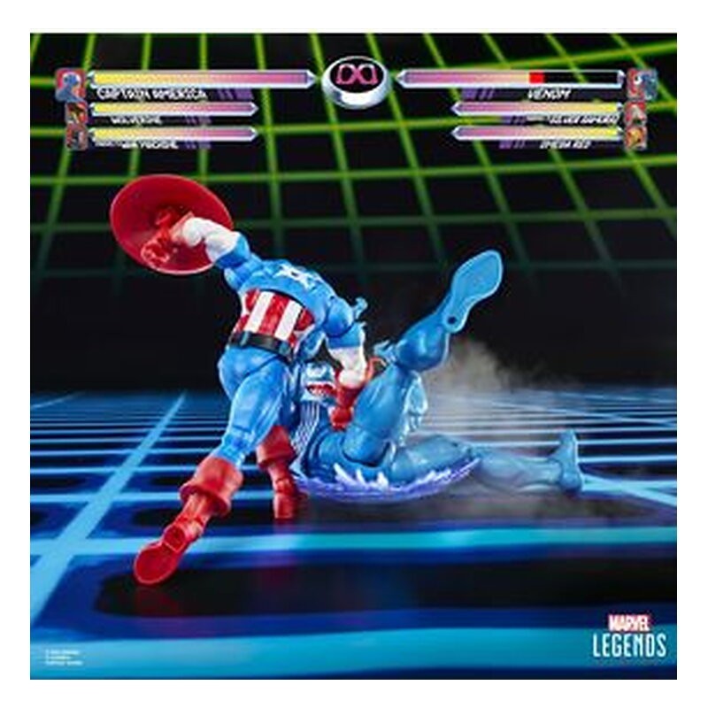 Figura Marvel Legends Series Capitán América vs. Venom Gamerverse - Marvel (15 cm, 2 uds.)