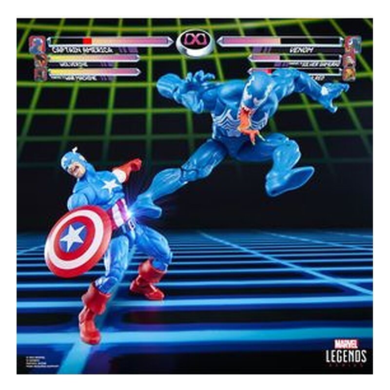 Figura Marvel Legends Series Capitán América vs. Venom Gamerverse - Marvel (15 cm, 2 uds.)