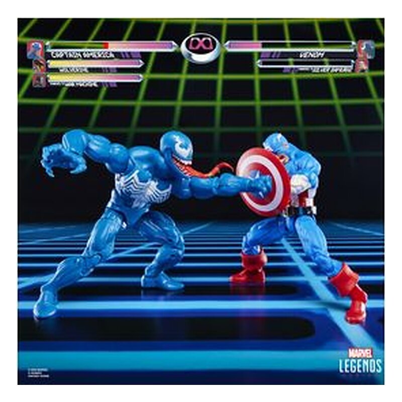 Figura Marvel Legends Series Capitán América vs. Venom Gamerverse - Marvel (15 cm, 2 uds.)