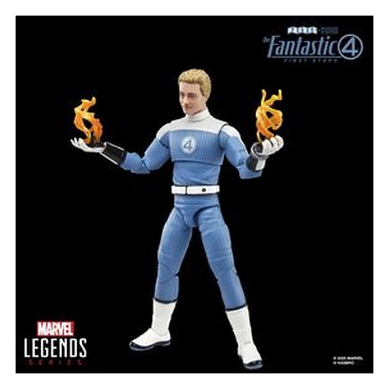 Figura Marvel Legends Series Johnny Storm - Los 4 Fantásticos: Primeros pasos (15 cm)