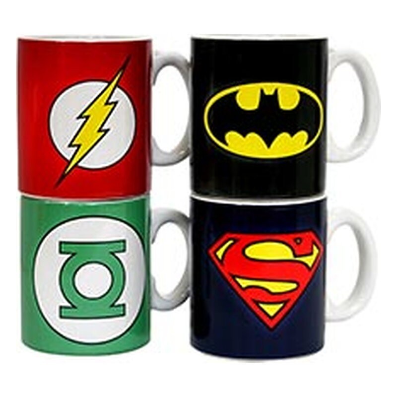 Set 4 mini tazas de café DC Comics: logos - SD Toys
