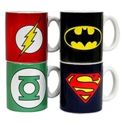 Set 4 mini tazas de café DC Comics: logos - SD Toys