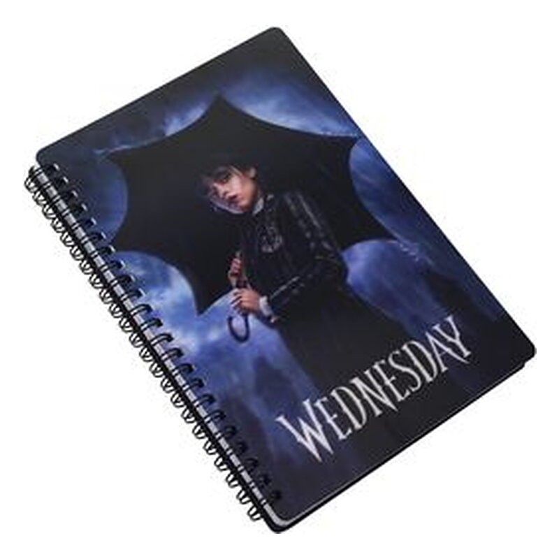 Libreta espiral Wednesday: Lluvia efecto 3D A5 - SD Toys