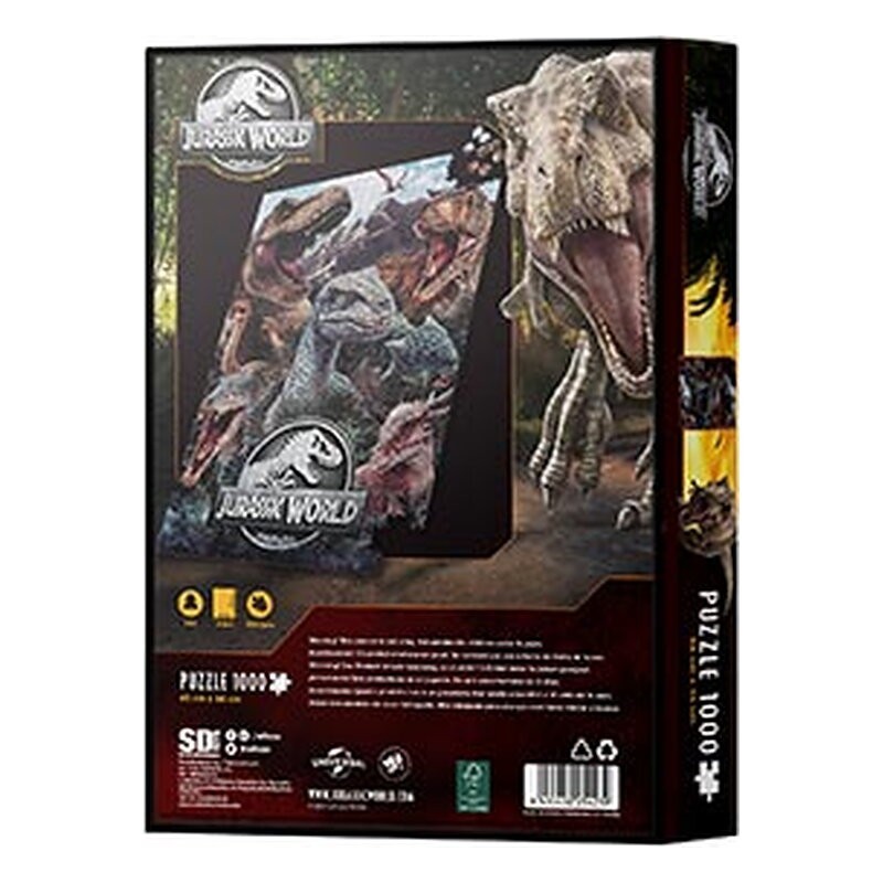 Puzle Jurassic Park: collage de dinosaurios carnívoros - SD Toys