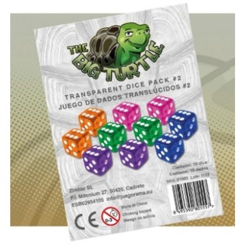 PACK 2- Juegos de 10 dados translúcidos 16mm