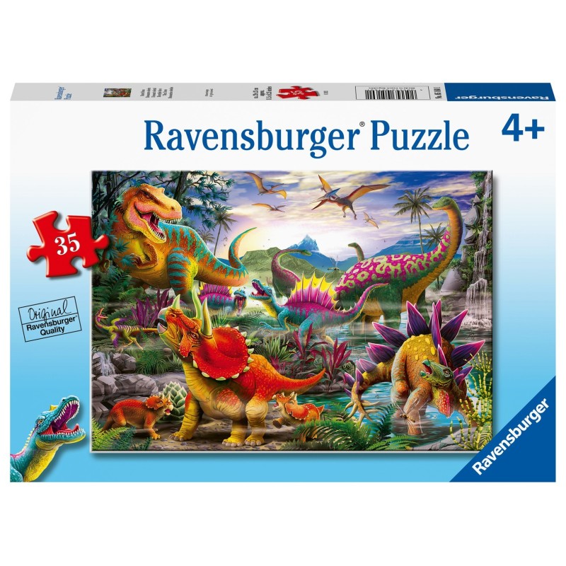 Puzzle 35 pz: Dinosaurios coloridos