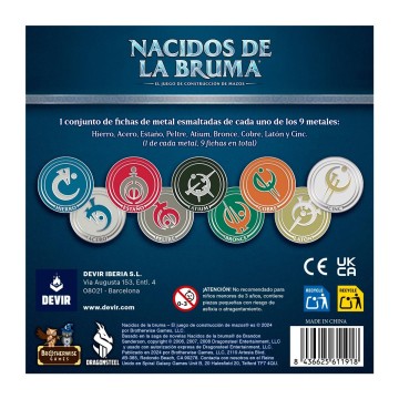 Nacidos de la Bruma - Fichas de Metal