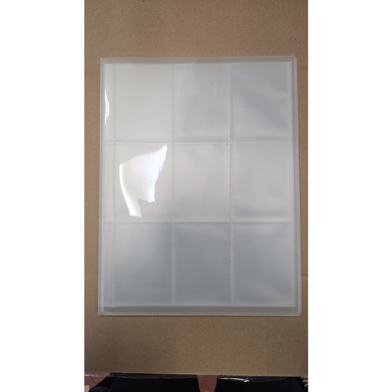Caja 48 x album 9 pockets x 10 pages transparente --50% desc.--