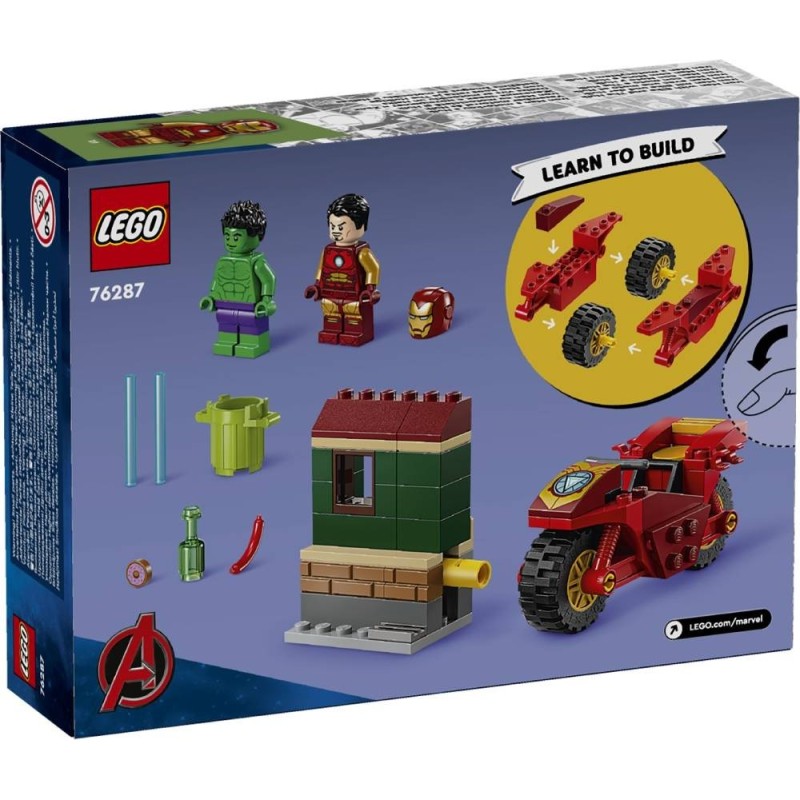 LEGO-76287 Iron Man con Moto y Hulk