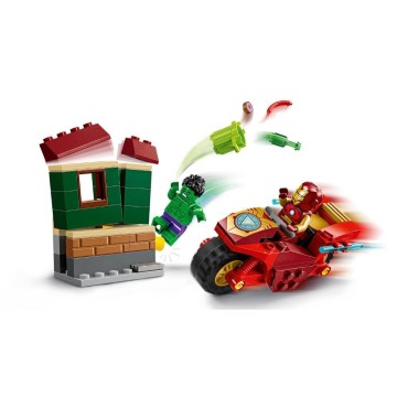 LEGO-76287 Iron Man con Moto y Hulk