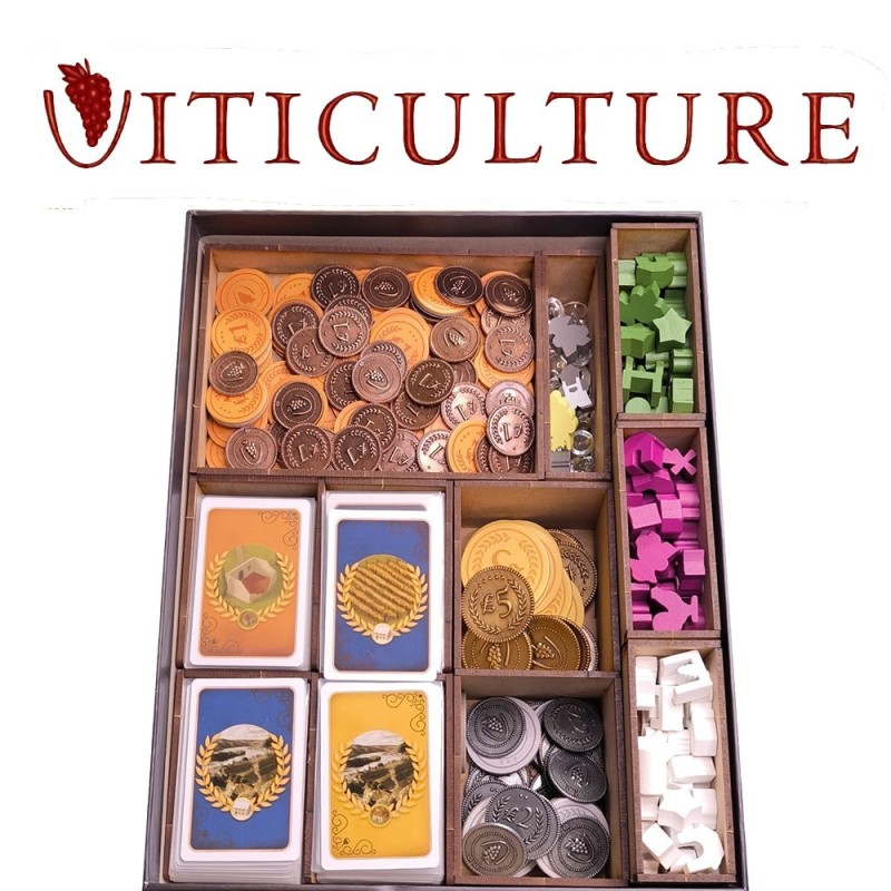 Inserto Compatible con VITICULTURE (Base + Exp. Tuscany + Exp. Visitantes del Páramo + Exp. Visitantes del Valle del Rin)
