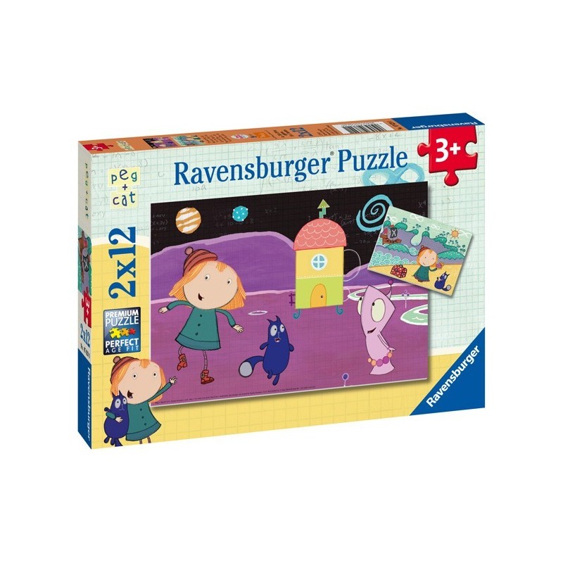 Puzzle 2 X 12 Pz: Peg + Cat