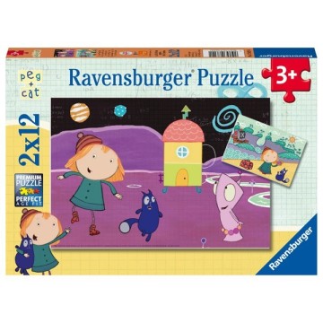 Puzzle 2 X 12 Pz: Peg + Cat