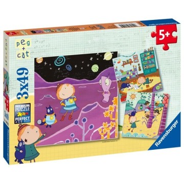 Puzzle 3 X 49 Pz: Peg + Cat