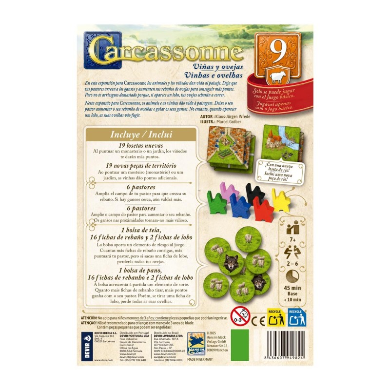 Carcassonne Exp. 9 - Viñas y Ovejas