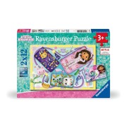 Puzzle 2 x 12 pz: Gabby's Dollhouse