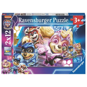 Puzzle 2 x 12 pz: Paw Patrol - The mighty movie