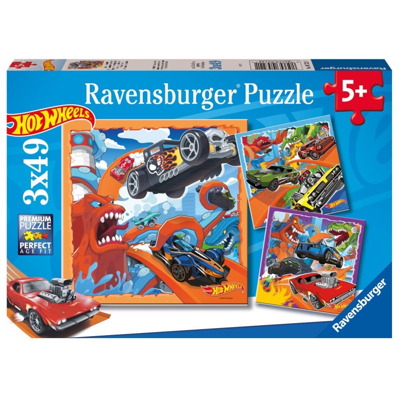 Puzzle 3x49 pz: Hot Wheels