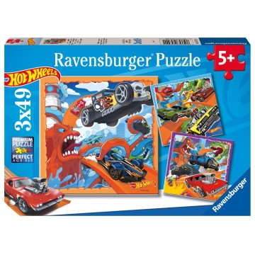 Puzzle 3x49 pz: Hot Wheels