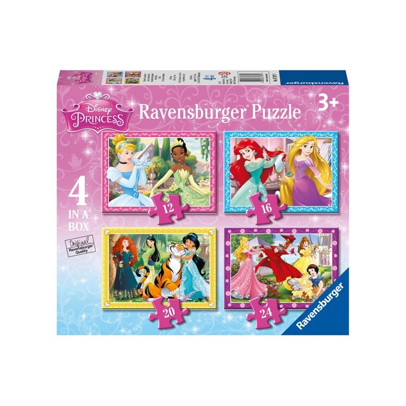 Puzzle 4 en 1: Princesas Disney