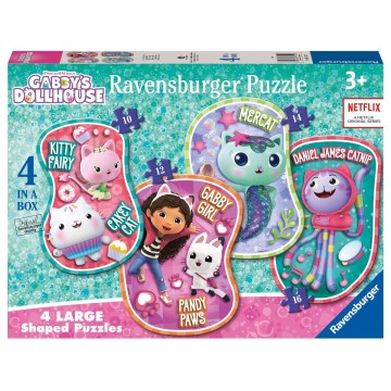 Puzzle Shaped 4 in a box: Gabby's Dollhouse