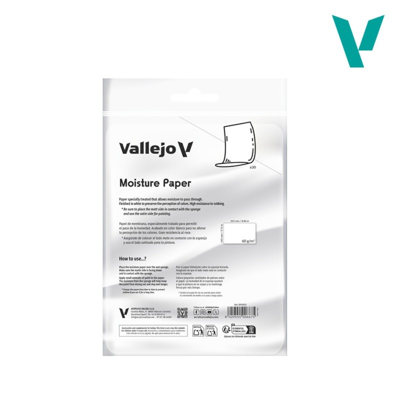 Papel hidratante para paleta humeda