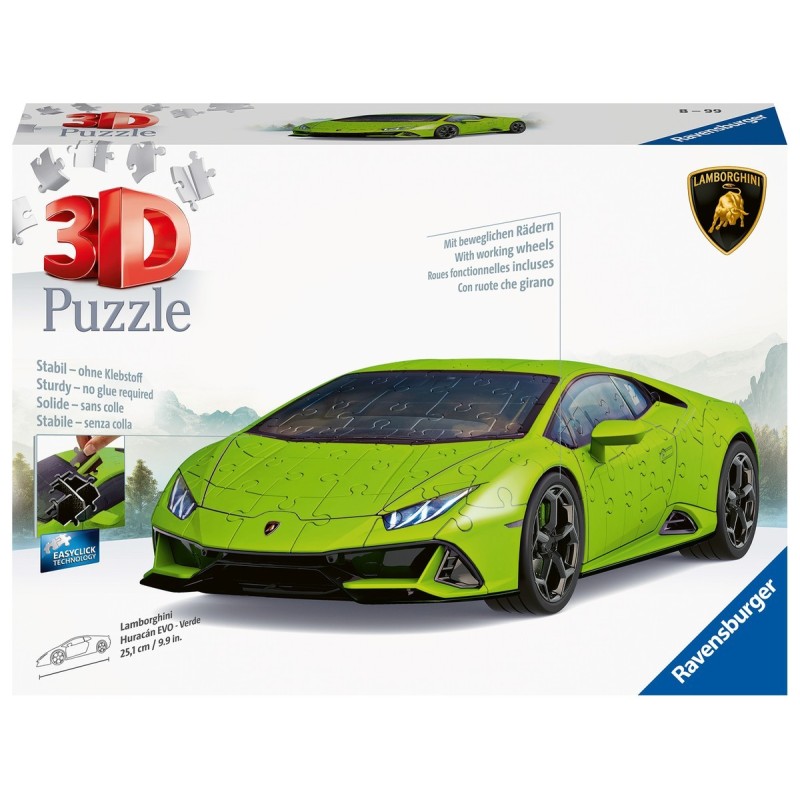 Puzzle 3D - Vehículos: Lamborghini Huracán EVO Verde
