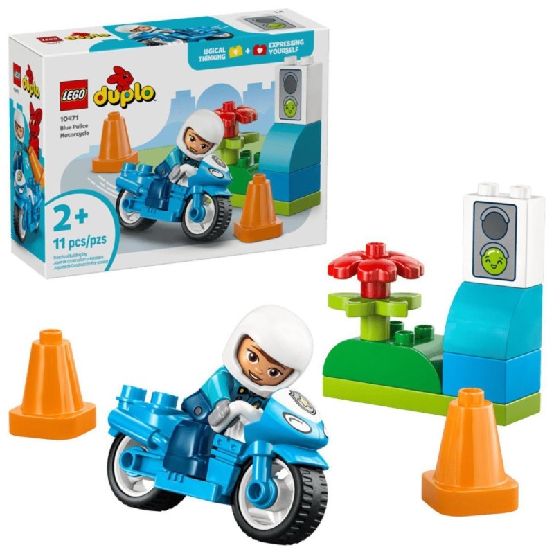 Moto de Policía Azul