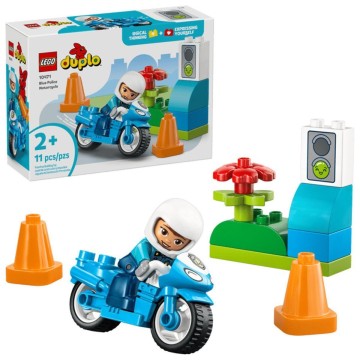 Moto de Policía Azul