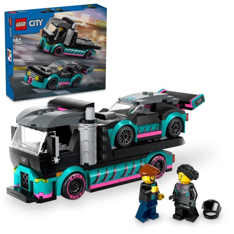 LEGO-60406 Coche de Carreras y Camión de Transporte