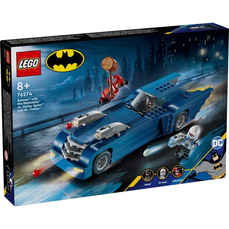 LEGO-76274 Batman™ con Batmóvil vs. Harley Quinn™ y Mr. Freeze™