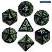 Dados Call of Cthulhu 7º edición negro y verde (7 unidades) - Q Workshop