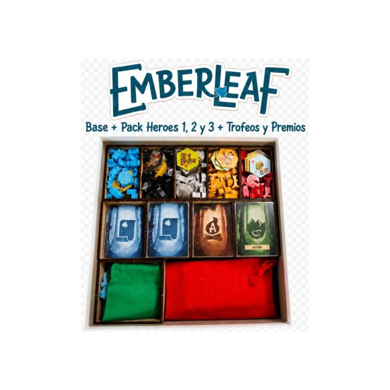Inserto Compatible con EMBERLEAF (Base + Pack Héroes 1, 2 y 3 + Trofeos y Premios)
