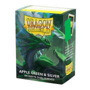 Fundas Standard Matte Dual (100 unidades) Apple Green & Silver - Dragon Shield