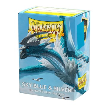 Fundas Standard Matte Dual (100 unidades) Sky Blue & Silver - Dragon Shield