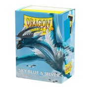 Fundas Standard Matte Dual (100 unidades) Sky Blue & Silver - Dragon Shield