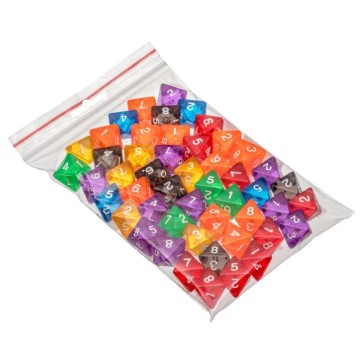 Bolsa dados transparentes 8 caras (50)