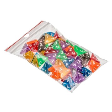 Bolsa dados transparentes 4 caras (50)