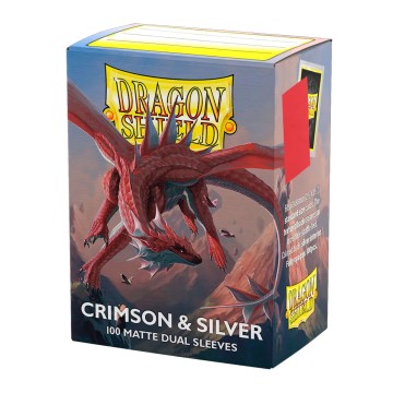 Fundas Standard Matte Dual (100 unidades) Crimson & Silver - Dragon Shield
