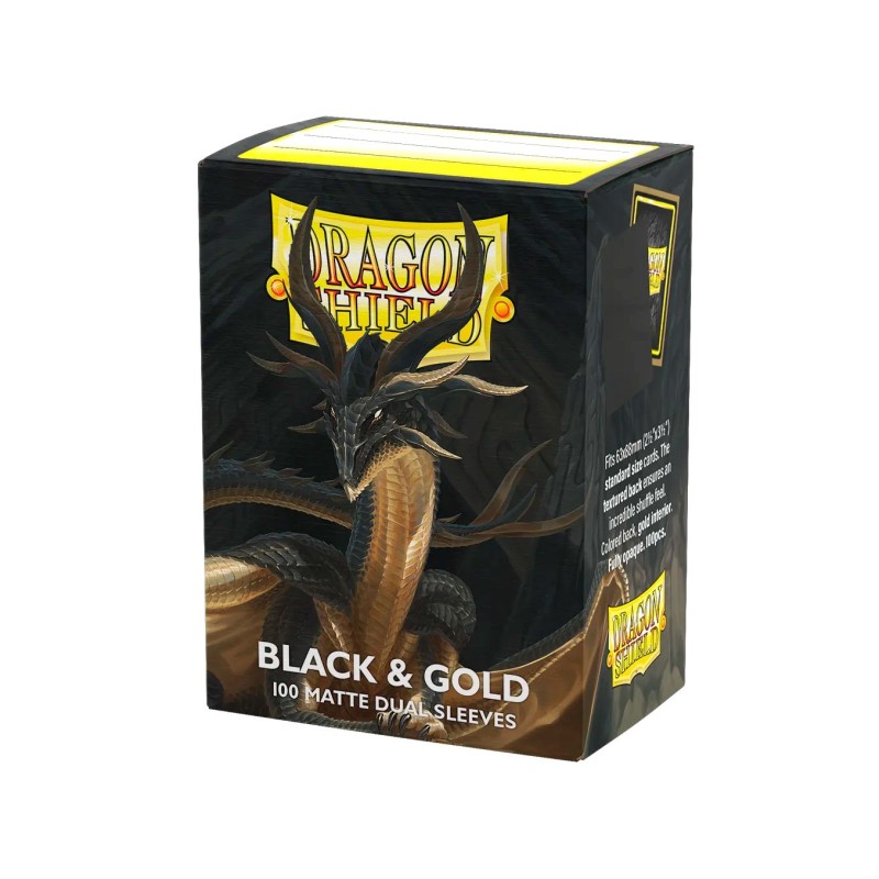 Fundas Standard Matte Black & Gold (100 Unidades) - Dragon Shield