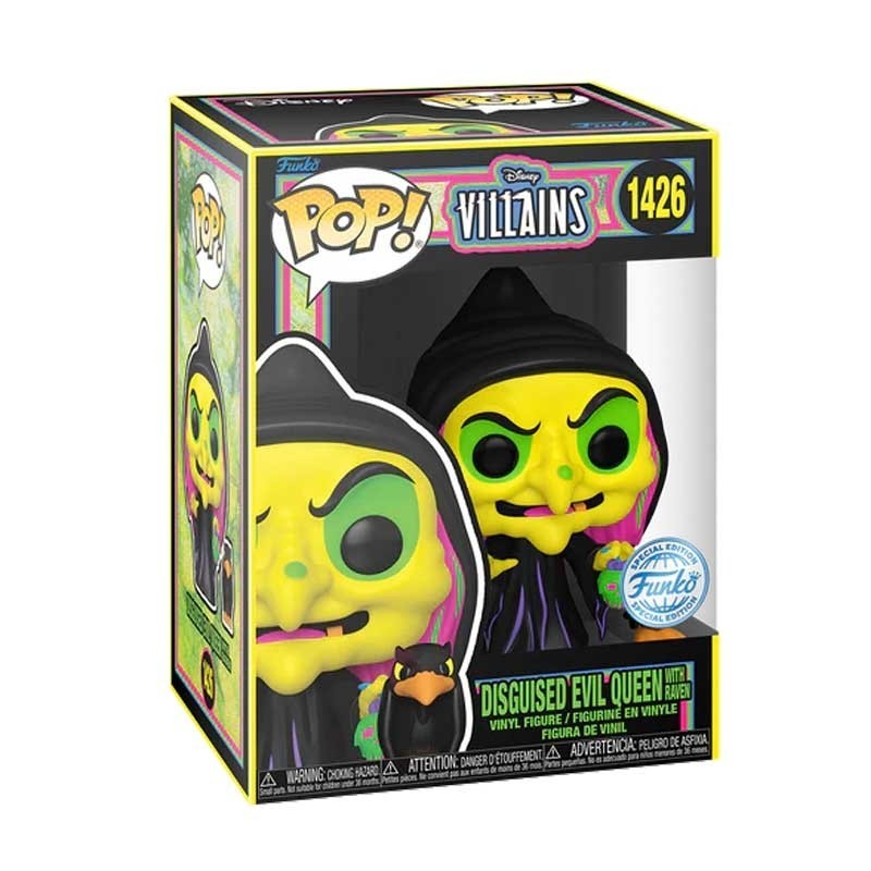 Funko Pop! Vinyl (EXCLUSIVE) DISGUISED EVIL QUEEN WITH RAVEN (BLACK LIGHT) - DISNEY VILLAINS