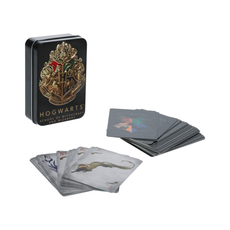 Baraja de Cartas en Lata Hogwarts Black - Paladone