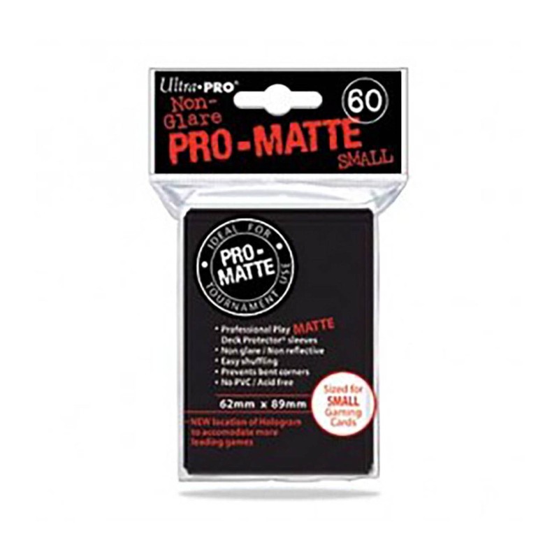Fundas Small 62mm x 89mm Pro Matte Negro (60 fundas) Ultra Pro.