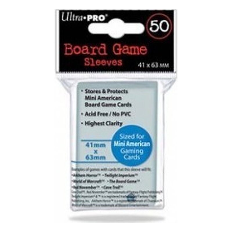 Fundas Mini 41mm x 63mm Board Game Sleeves (50 fundas) Ultra Pro.