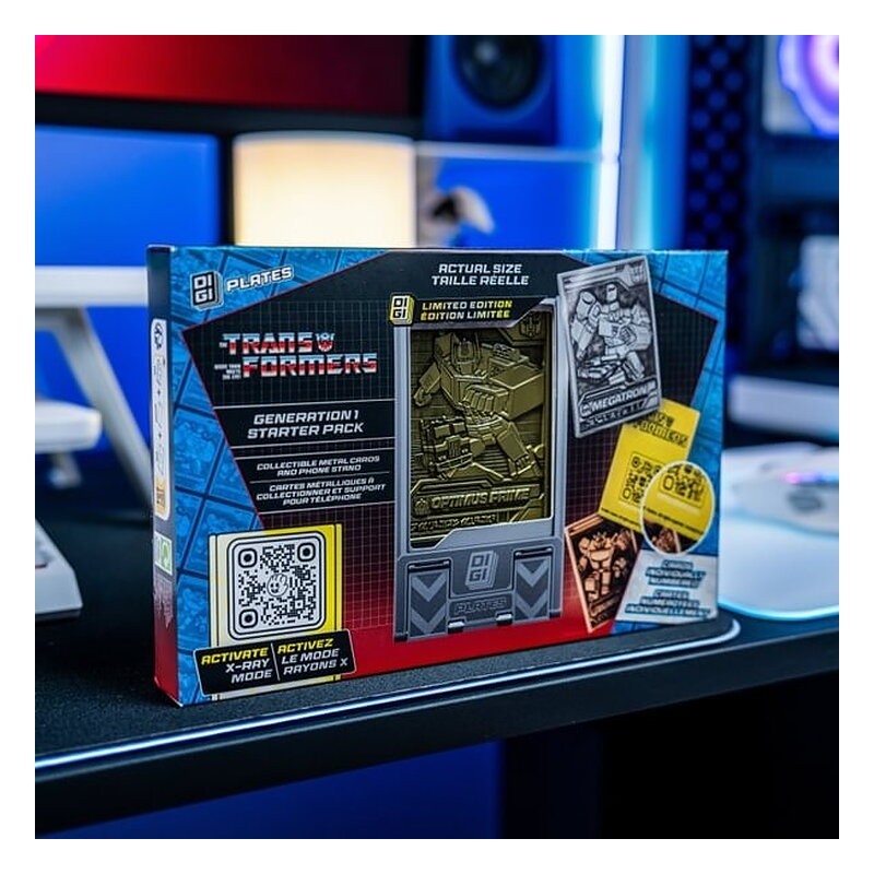 Digiplate Starter Pack - Soporte para móvil y 3 placas de metal con realidad aumentada de Transformers Exquisite Gaming