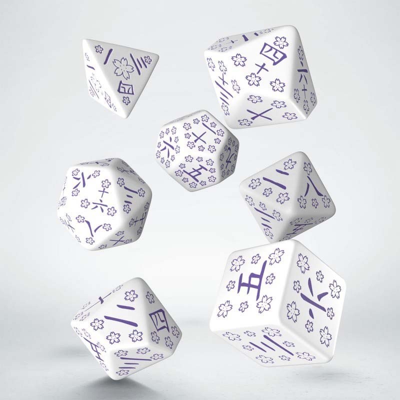 Dados Japoneses Blue Star Lotus (7 unidades) - Q Workshop